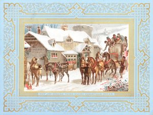 Stagecoach and Horses Outside Public House by English School