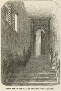 Staircase in the Hall of the Weavers Company by English School