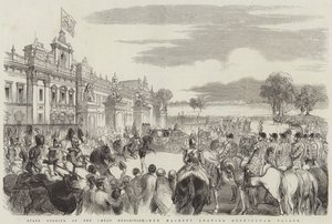 State Opening of the Great Exhibition, Her Majesty leaving Buckingham Palace by English School