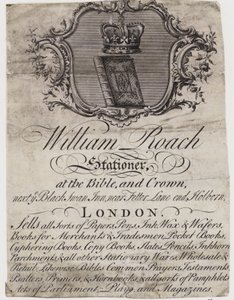 William Roach Stationer, trade card