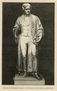 Statue of Professor Faraday in the Hall of the Royal Institution by English School