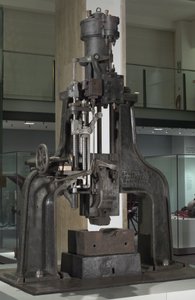Steam hammer devised by James Nasmyth (1808-90) c.1850 by English School