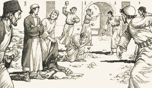 Stoning a sinner by English School