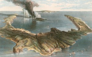 Submarine Volcano - The Island of Santorini, During the Eruption of 1866