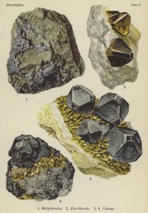 Sulphides, molybdenite, zinc-blende, galena
