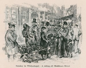 Sunday in Whitechapel - a siding off Middlesex Street, London