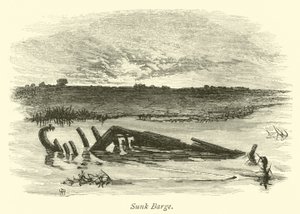 Sunk Barge by English School