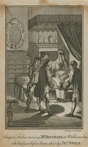 Surgeon Forbes visiting Mr Jeffries at Walthamstow who had just before been shot by John Swan by English School