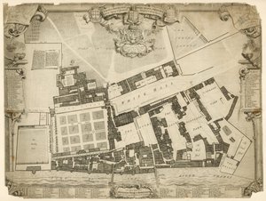 Survey and Ground Plot of the Royal Palace of Whitehall, 1680, with the Lodgings and Apartments Belonging to Their Majesties