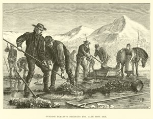 Swedish Peasants Dredging for Lake Iron Ore by English School
