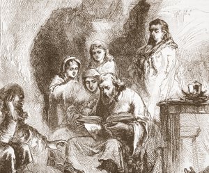 Taborites worshipping in a cave