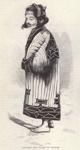 Tattooed Ainu woman of Piratori, Japan by English School