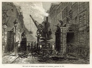Temple Bar, London. Demolition, 12 January 1878