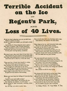 Terrible accident on the ice at Regents Park, London by English School