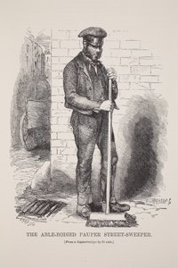 The Able-Bodied Pauper Street-Sweeper, from the daguerreotype by Richard Beard, illustration from London Labour and London Poor by Henry Mayhew, pub. 1862 by English School