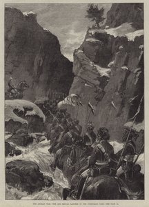The Afghan War, the 10th Bengal Lancers in the Jugdulluk Pass by English School