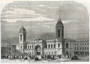 The Agricultural Hall in Islington in the Process of Construction by English School