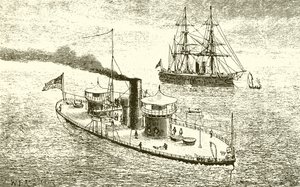 The American Twin-Turreted Warship Miantonoma and Ironclad by English School