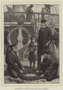 The Anniversary of Trafalgar on Board the Old Victory at Portsmouth by English School