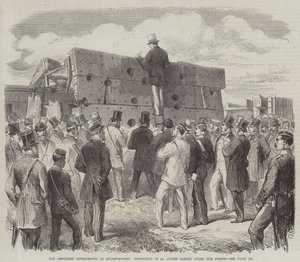 The Artillery Experiments at Shoeburyness, Inspection of La Gloire Target (detail) by English School