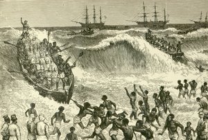 The Ashantee War, (landing Troops on the Gold Coast) by English School