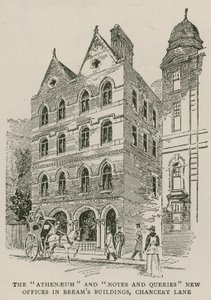 The Athenaeum and Notes and Queries new offices in Breams Buildings, Chancery Lane, London