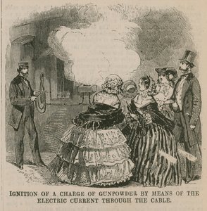The Atlantic Cable; Ignition of a Charge of Gunpowder by English School