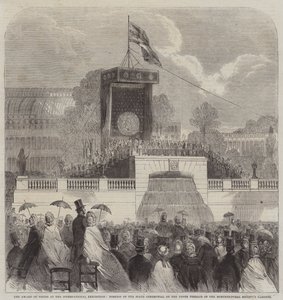 The Award of Prizes at the International Exhibition, Portion of the State Ceremonial on the Upper Terrace of the Horticultural Society