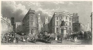The Bank of England, and Royal Exchange, Cornhill, with King William Street