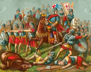 The Battle of Hastings by English School