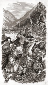 The Battle of the Teutoburg Forest by English School