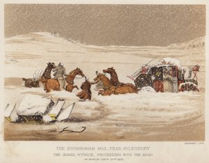 The Birmingham mail, near Aylesbury, the guard W Price, proceeding with the bags