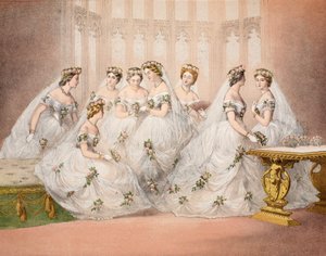 The Bridesmaids, 10th March, 1863, from A Memorial of the Marriage of Edward VII and Alexandra of Denmark