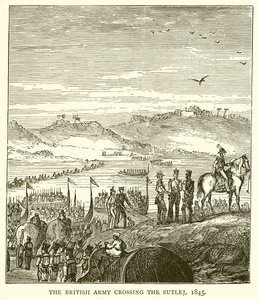 The British Army crossing the Sutlej, 1845 by English School