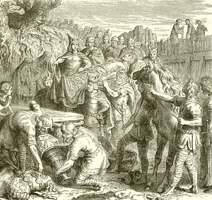 The Burial of Alaric by English School
