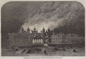 The Burning of Capesthorne Hall, Cheshire, the South Front