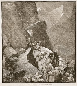 The Carthaginians Crossing the Alps by English School