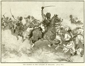 The Charge of the Cavalry at Meeanee by English School