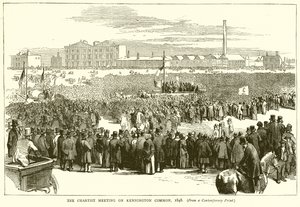The Chartist Meeting on Kennington Common, 1848 by English School