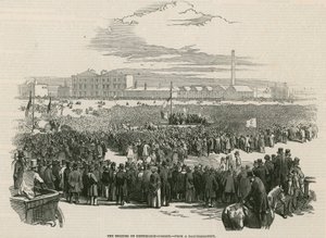 The Chartist Meeting on Kennington Common in 1848 by English School