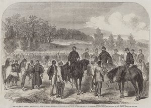 The Civil War in America, Reconnaissance made by General Stoneman, accompanied by the Comte de Paris and the Duc de Chartres, to Cedar Run by English School