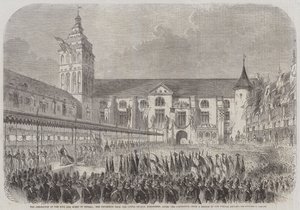 The Coronation of the King and Queen of Prussia, the Procession from the Castle Church, Konigsberg, after the Coronation by English School