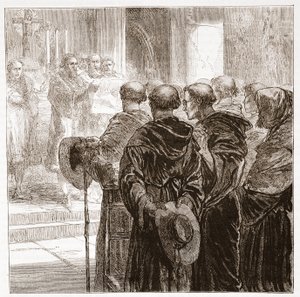 The Councillors dissolving the Augustine order of Monks in Zurich, 1524 by English School