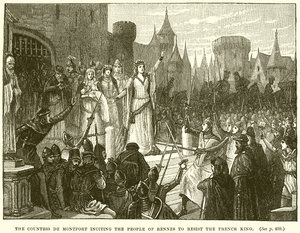 The Countess de Montfort inciting the People of Rennes to Resist the French King by English School