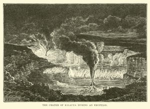 The Crater of Kilauea During an Eruption by English School