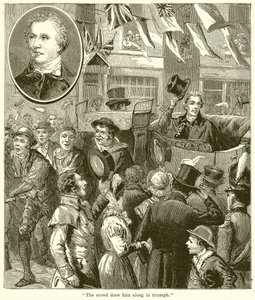 The Crowd drew him along in Triumph