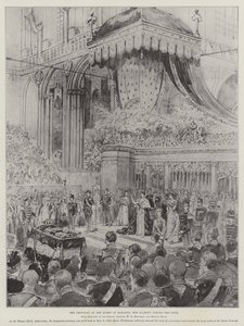 The Crowning of the Queen of Holland, Her Majesty taking the Oath by English School