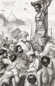 The Crucifixion of a Karen Martyr from Burma, c.1865 by English School