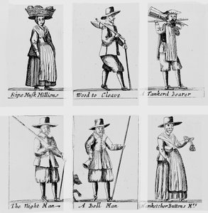 The Cries of London, 1655 by English School
