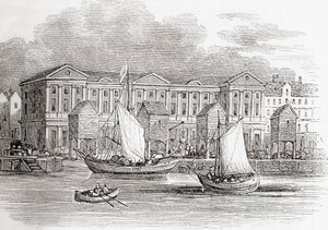 The Custom House, London, England, as it Appeared Before the Great Fire, from Old England: A Pictorial Museum, Published 1847 by English School